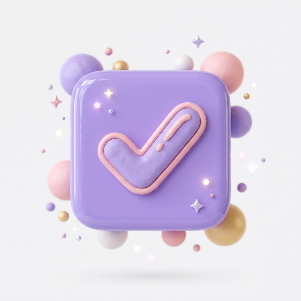 3D checkmark button